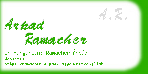 arpad ramacher business card